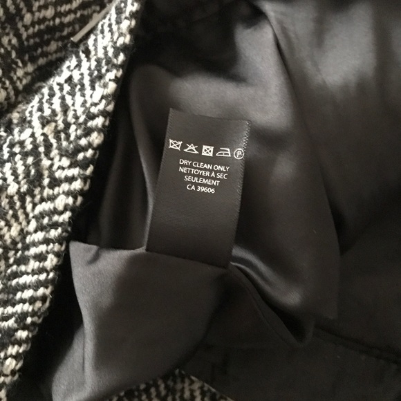 Pink Tartan Black and White Herringbone Wool Full Lined Pencil Skirt 10 Like New - Picture 16 of 16